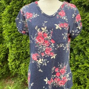Floral print babydoll tee